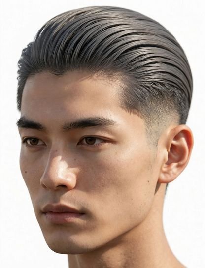 Ash-Grey Slick-Back Two Block