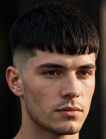 Black Hair Burst Fade Crop