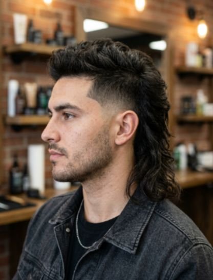 Burst Fade Mohawk Mullet