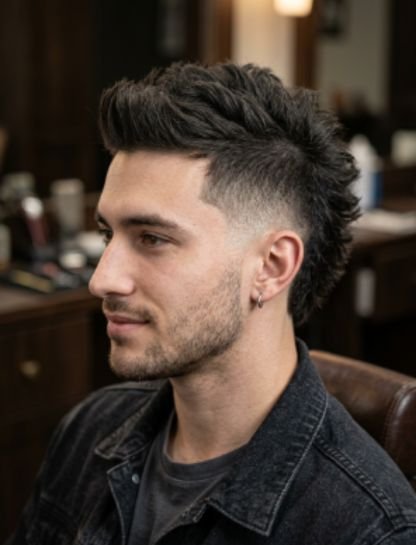 Burst Fade Mohawk for Long Faces