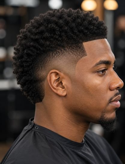 Burst Fade Taper for Coily Hair