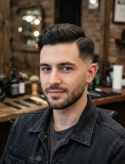 Burst Fade with Side Part