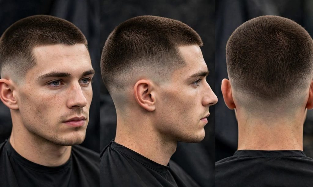 Classic Low Burst Fade Buzz Cut