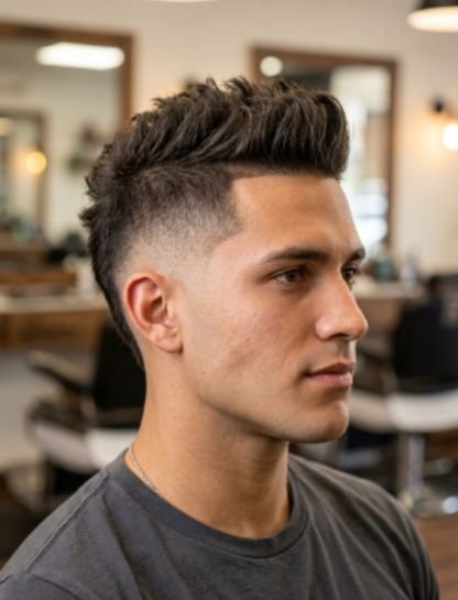 Clean-Shaven Burst Fade Mohawk