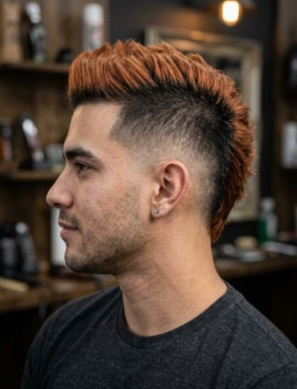 Colored Burst Fade Mohawk