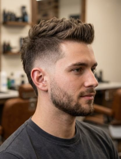Fine Hair Burst Fade Mohawk
