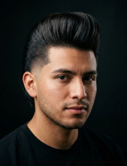 High Burst Fade Pompadour