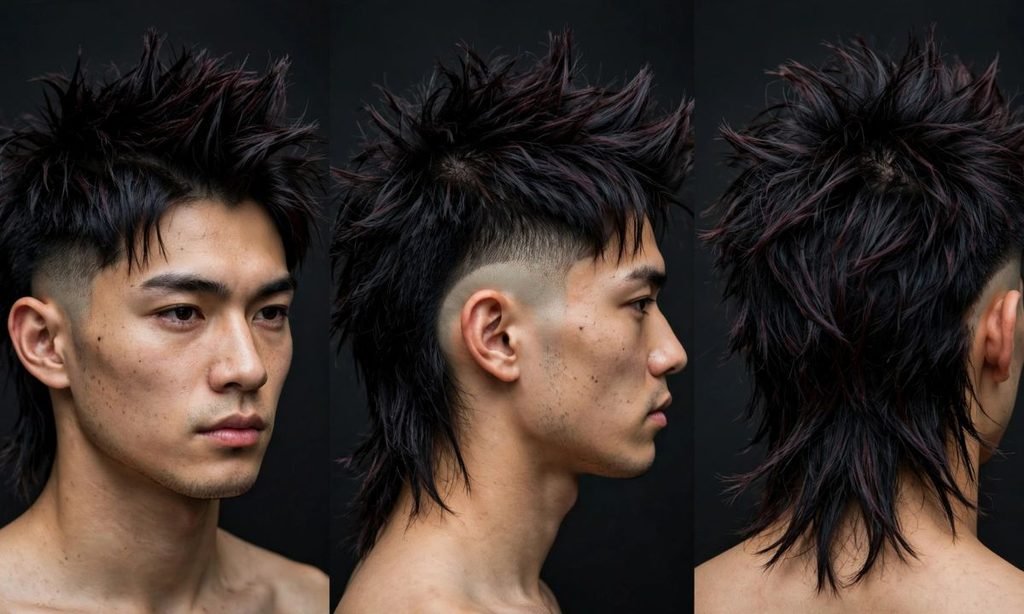 Punk Burst Fade Mullet