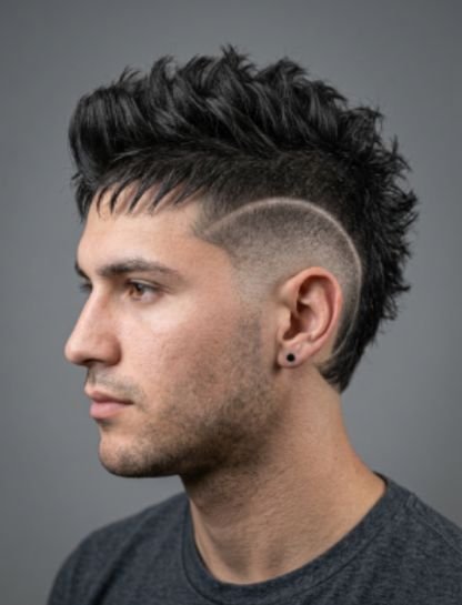 Razor Line Burst Fade Mohawk