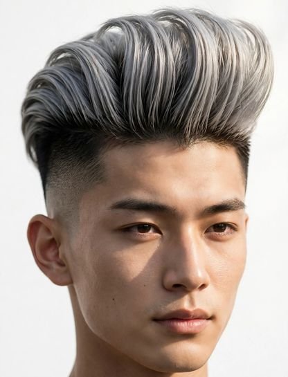 Silver-Grey Pompadour Two Block