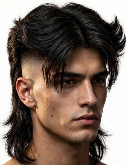 Skin Fade Curtain Mullet