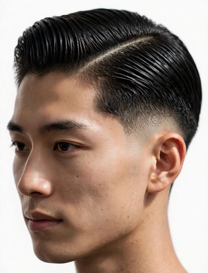 Slick Back Hard Part Burst Fade
