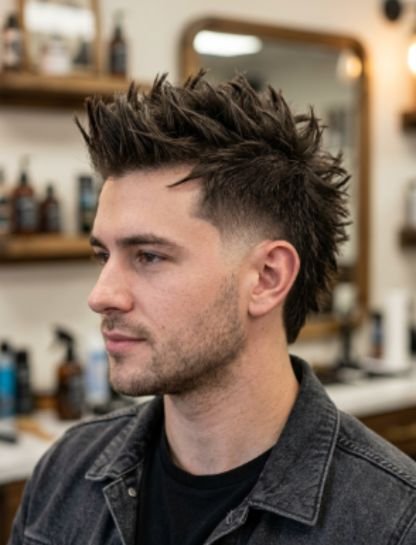 Spiky Burst Fade Mohawk