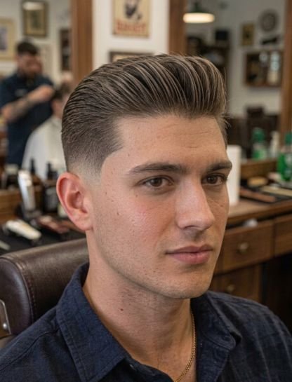 Straight Burst Fade Quiff