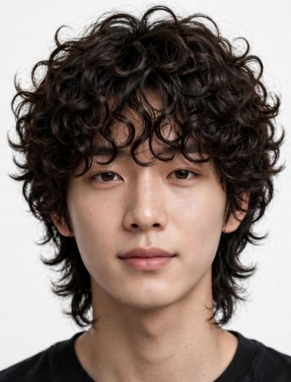 Curly K-Pop Wolf Cut