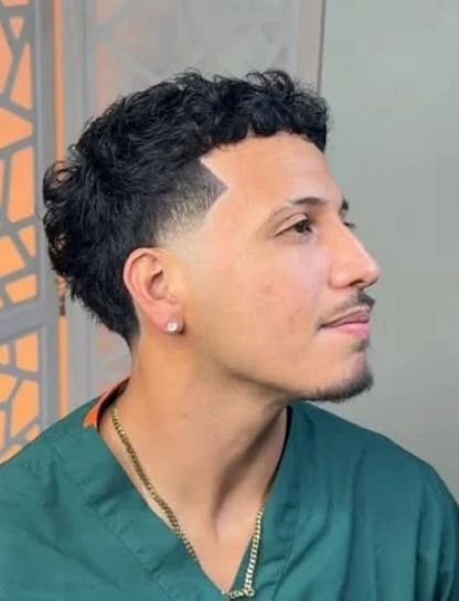 Curly Textured Crop with Tapered Sides