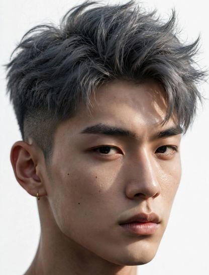 High Fade K-Pop Wolf Cut