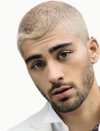 Platinum Buzz Cut with Burst Fade
