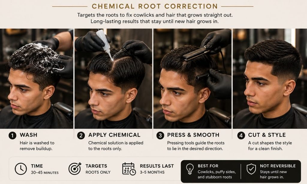 Press Perm Chemical Root Correction