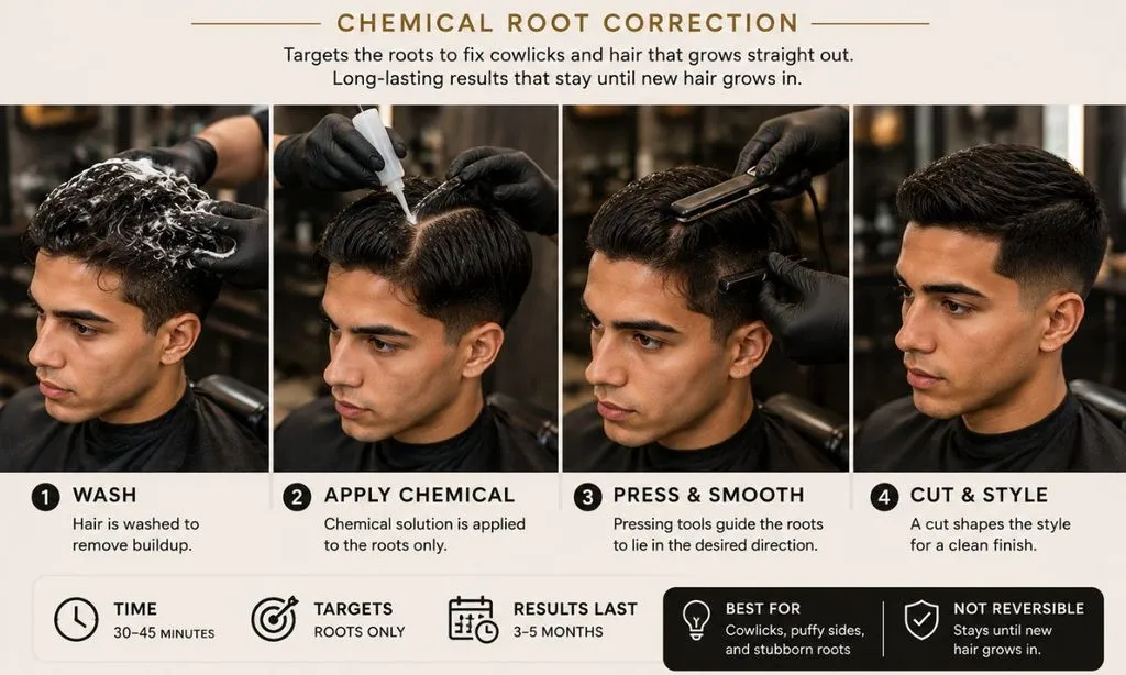 Press Perm Chemical Root Correction