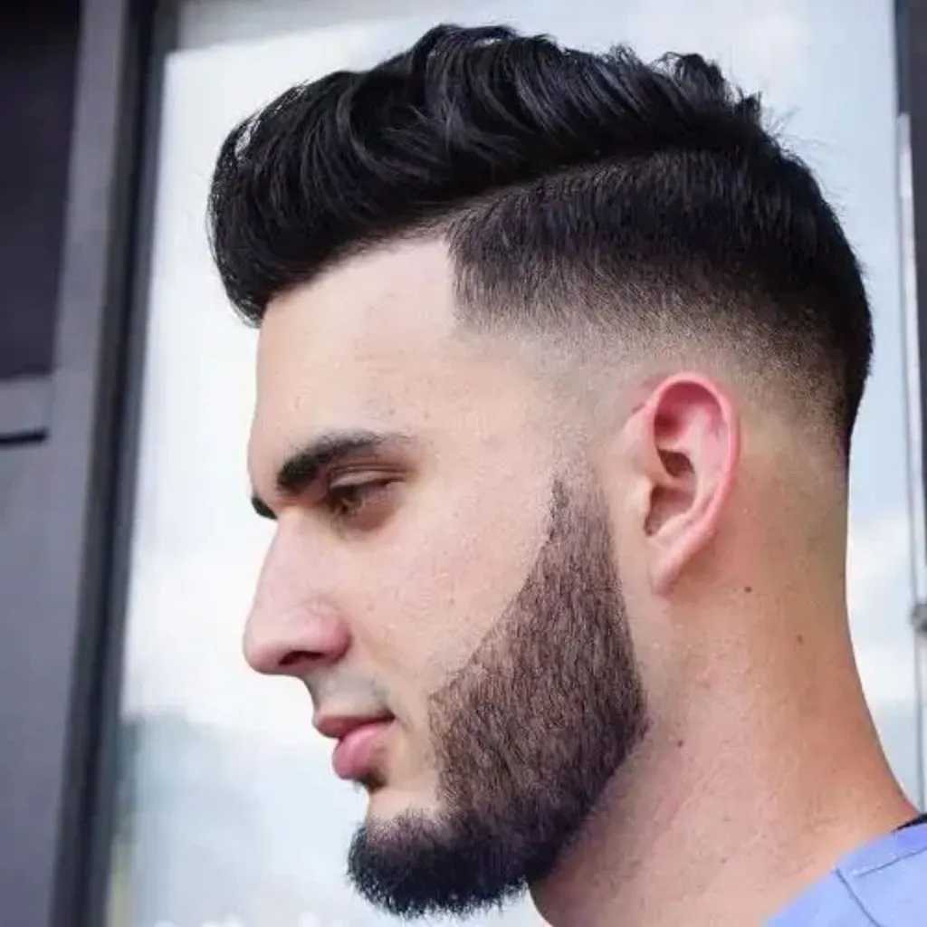 Textured Quiff with High Skin Fade