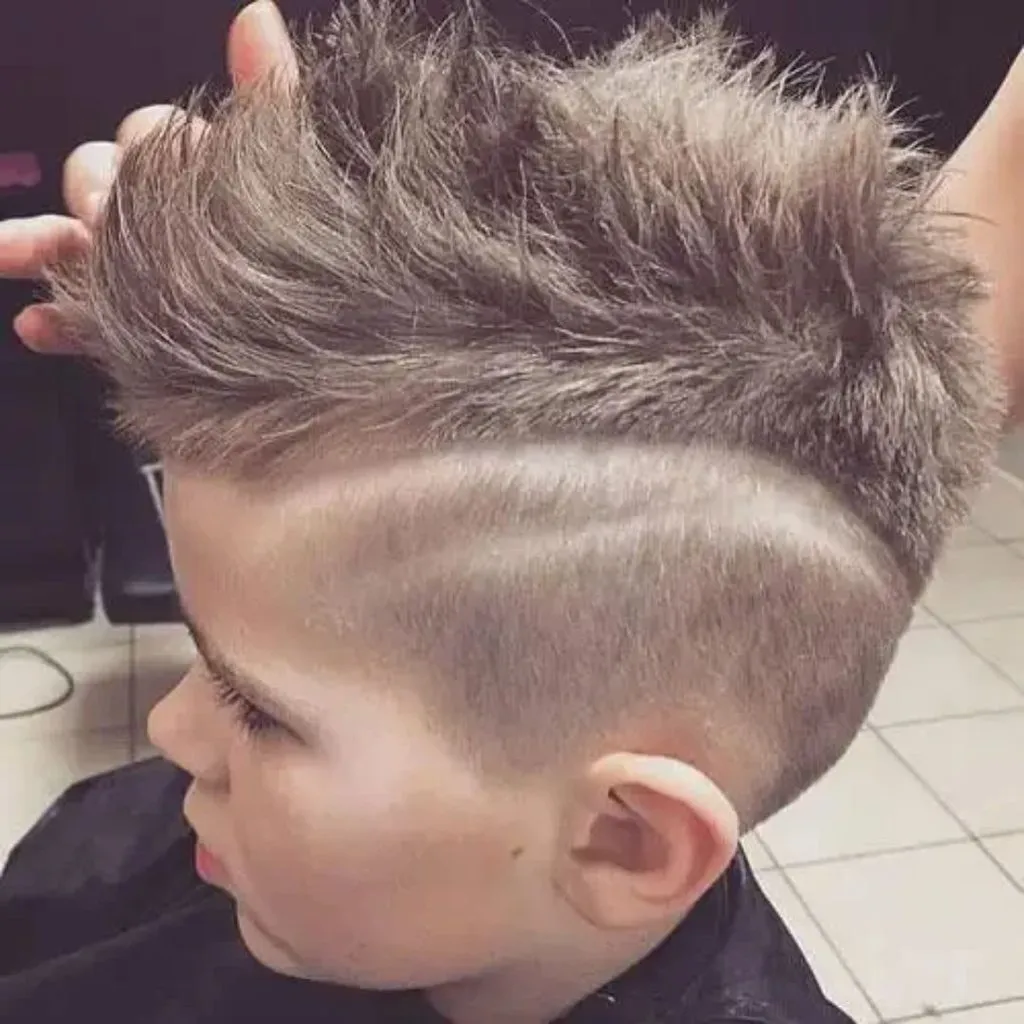Textured Spiky Faux Hawk with Hard Part